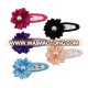 Hot sale fashion 1.5 inch ribbon flower hair clips for sweet girl hair clip accessories