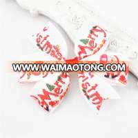 Ribbon Bow Merry Christmas hair clips